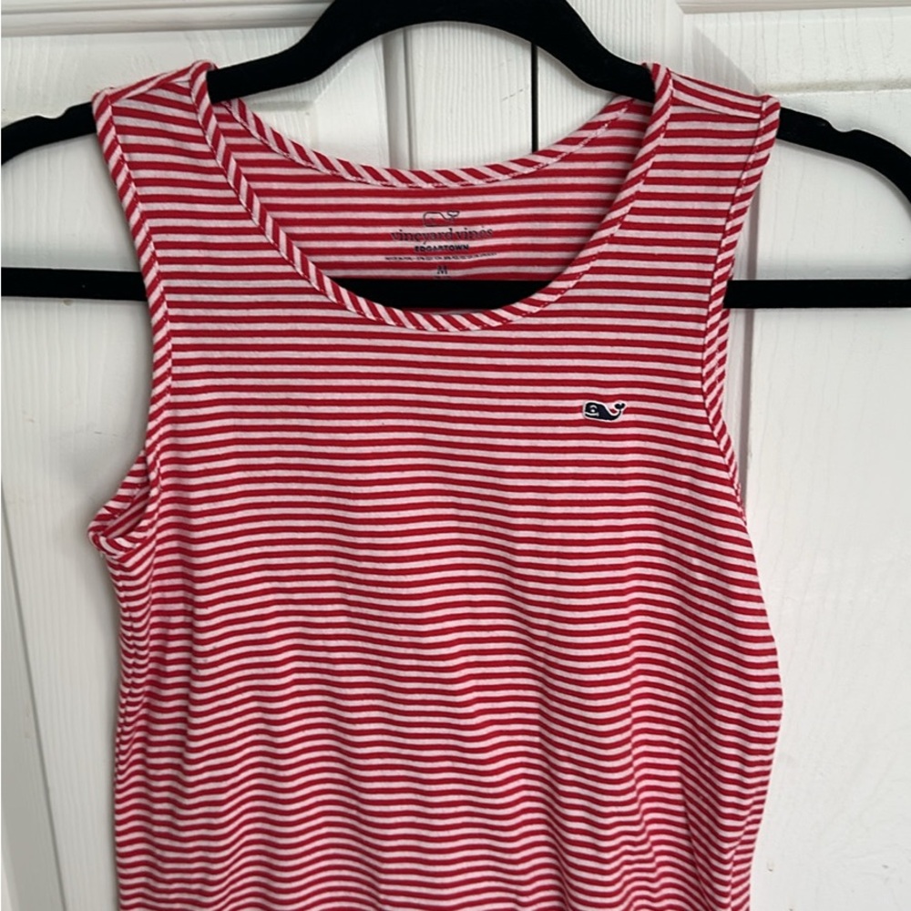 Vineyard Vines Pink Fitted Ribbed Tank Top
